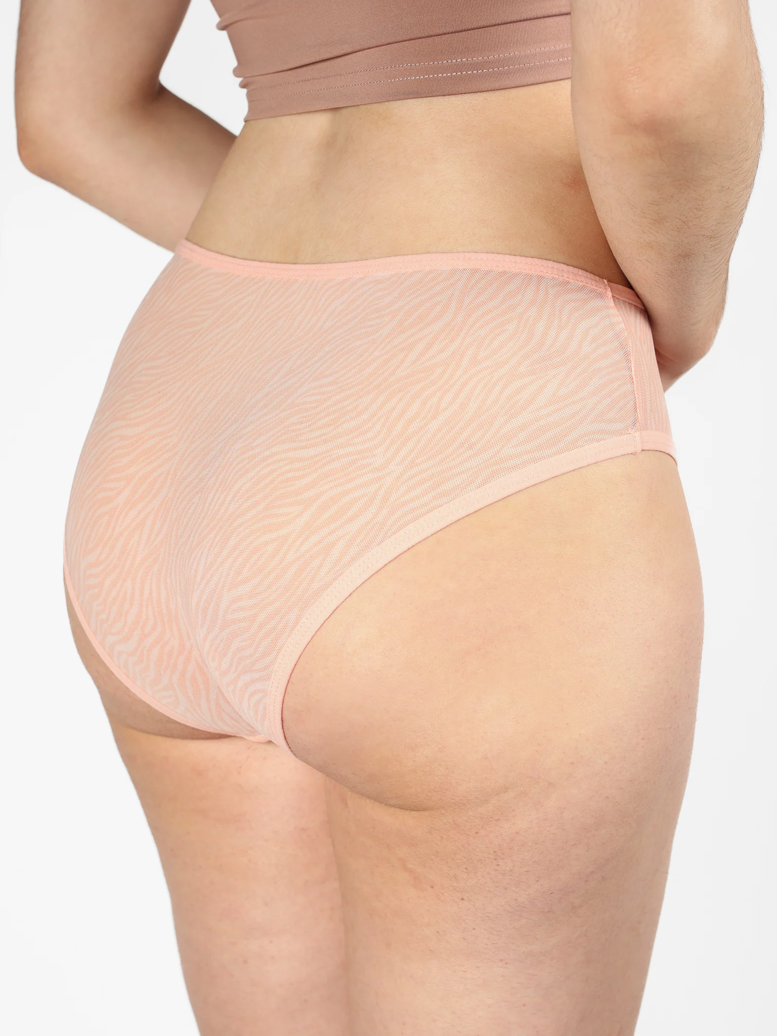 Blush Zebra Mesh Brief - Image 3