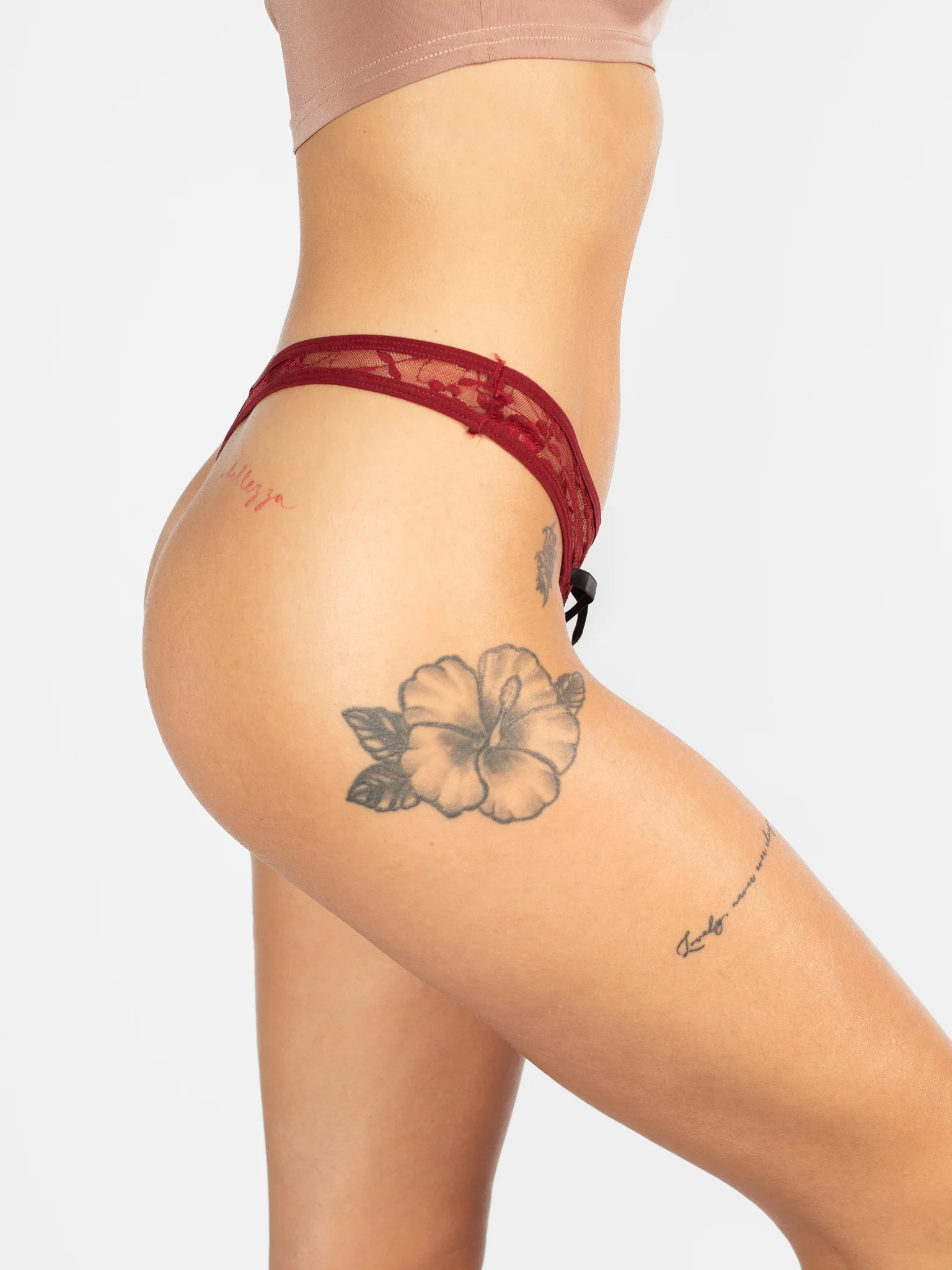 Sexy Merlot Lace Thong - Image 3